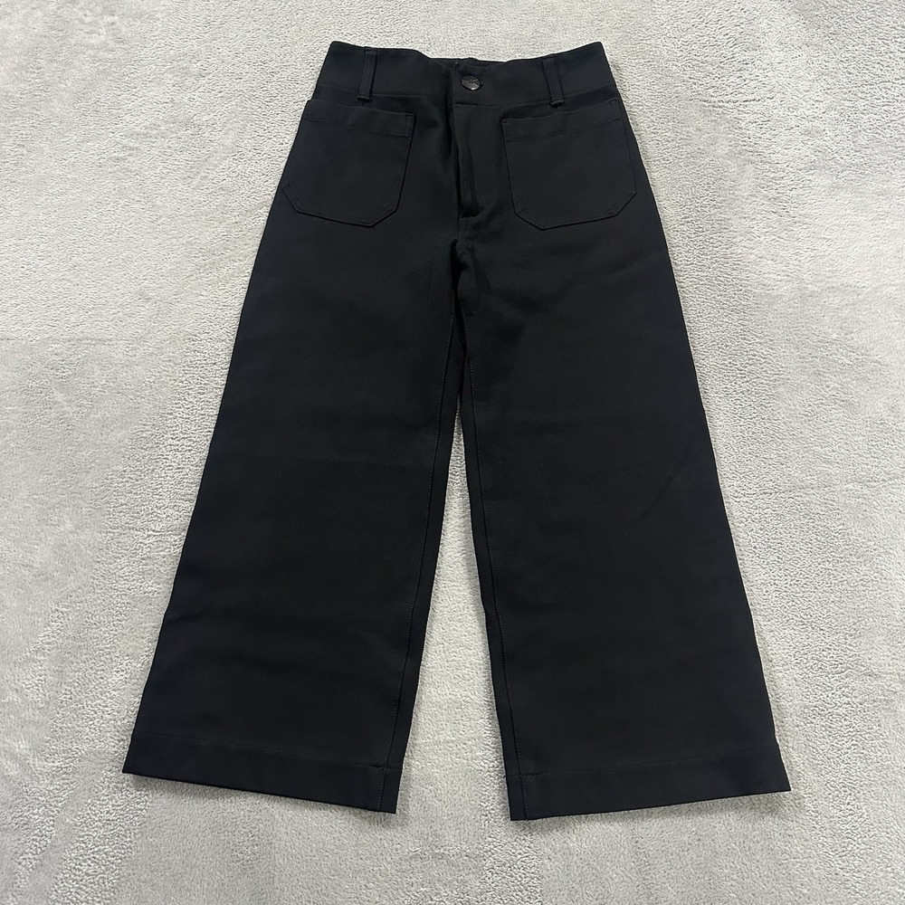 Anthropologie Maeve The Colette Dress Pants Women 27 Wide Leg Crop Black Ponte